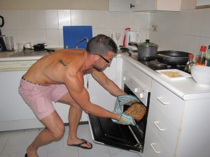 Out of the oven it comes- smelling awesome at this stage!