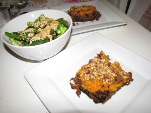 Jamie's greens and the ostrich pie!