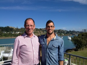 Dad & I with the view from Fleurs