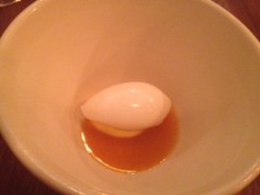 5.Milk sorbet with compote sorbet and poor man’s orange and mandarin sauce